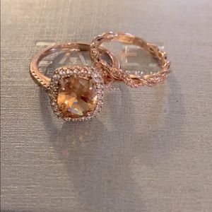 Ring set rose gold plated over sterlingsilver92.5%